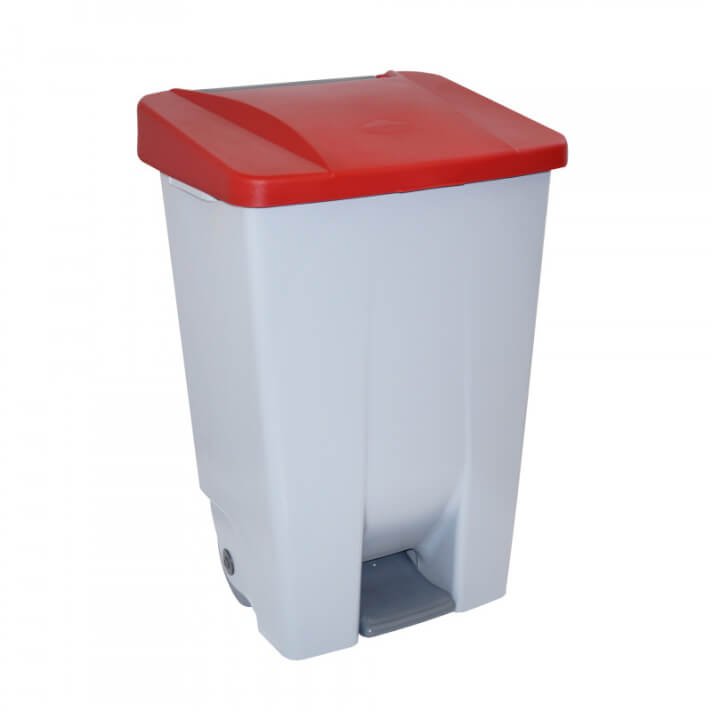 [624.011.13] Contenedor Capacidad 80L Con Pedal Cuerpo Gris Y Tapa Roja