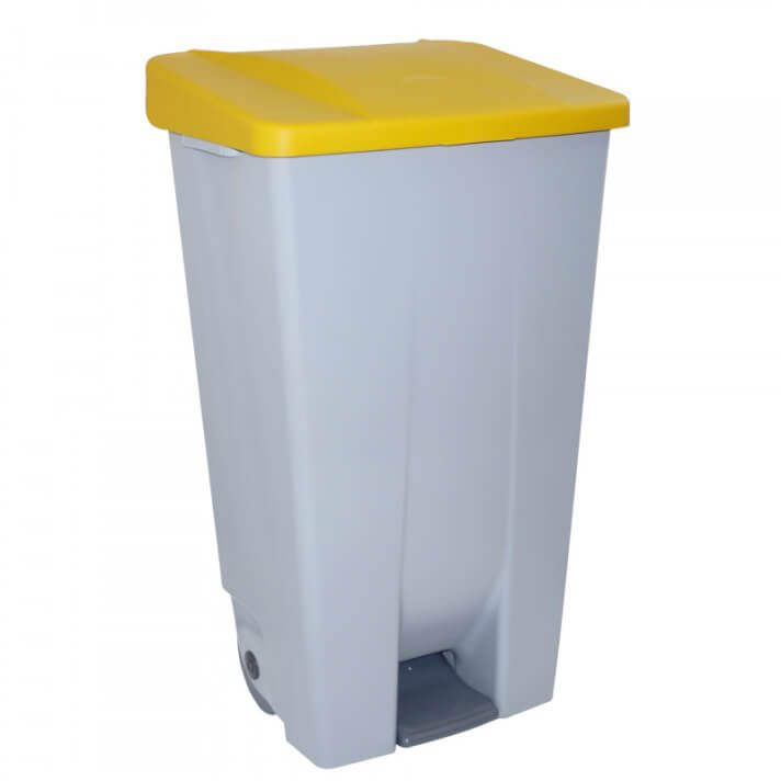 [624.034.17] Contenedor Capacidad 120L Con Pedal Cuerpo Gris Y Tapa Amarilla
