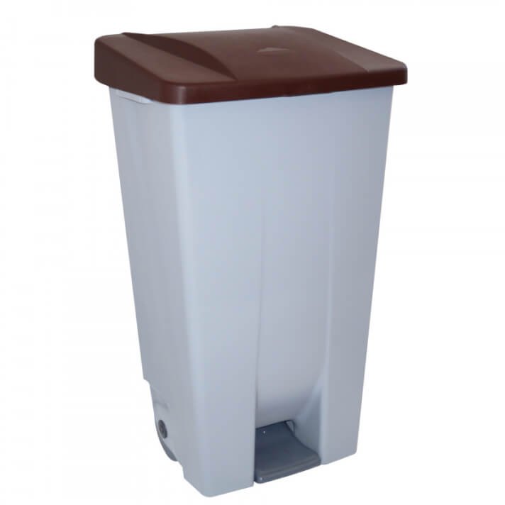 [624.034.19] CONTENEDOR CAPACIDAD 120L CON PEDAL CUERPO GRIS Y TAPA MARRÓN
