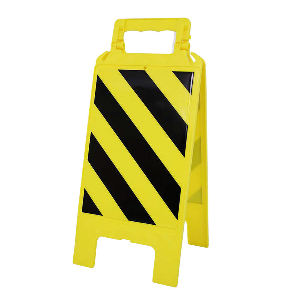CABALLETE DE SEÑALIZACIÓN TEMPORAL RAYADO DE POLIPROPILENO.