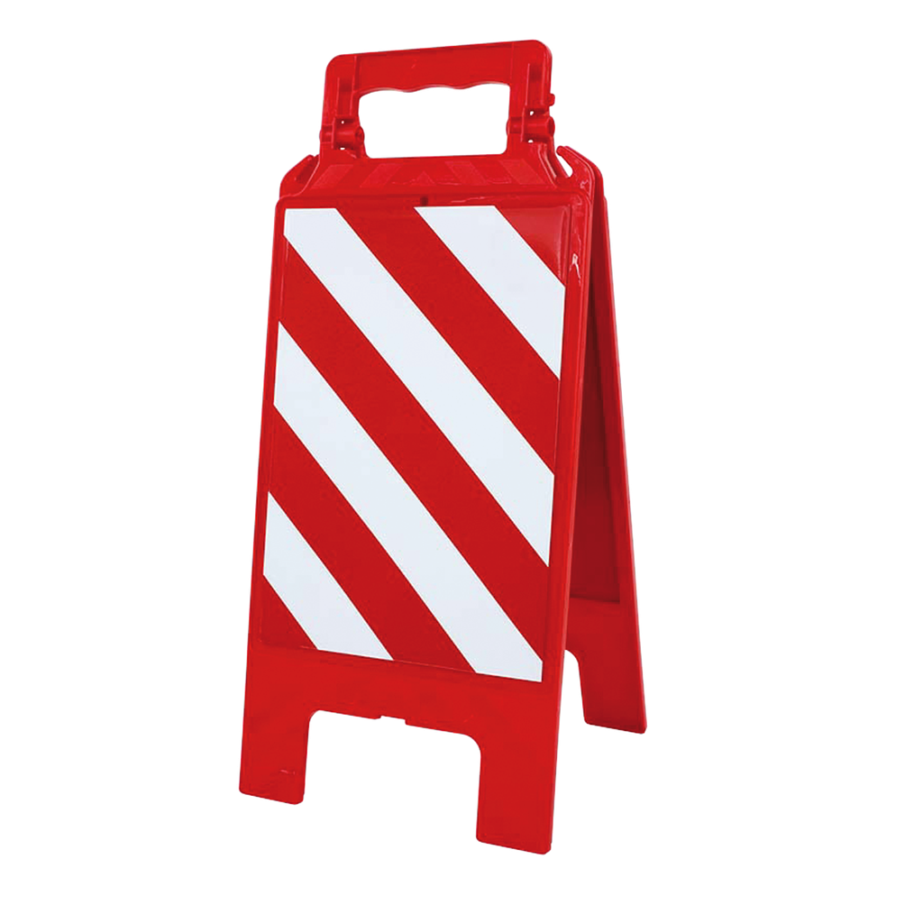 [047.383.61] CABALLETE DE SEÑALIZACIÓN TEMPORAL RAYADO DE POLIPROPILENO.
