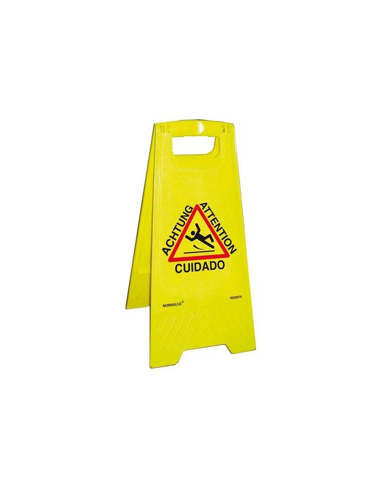 [115.975.51] Caballete Señal Suelo Mojado En Plástico Abs Color Amarillo