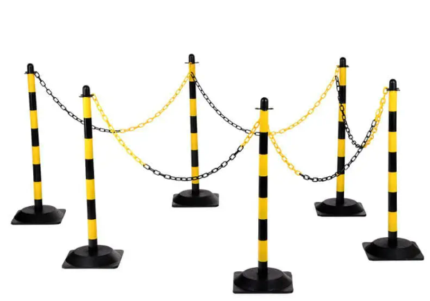 CONJUNTO DE POSTES DE CADENA CON 6 POSTES
