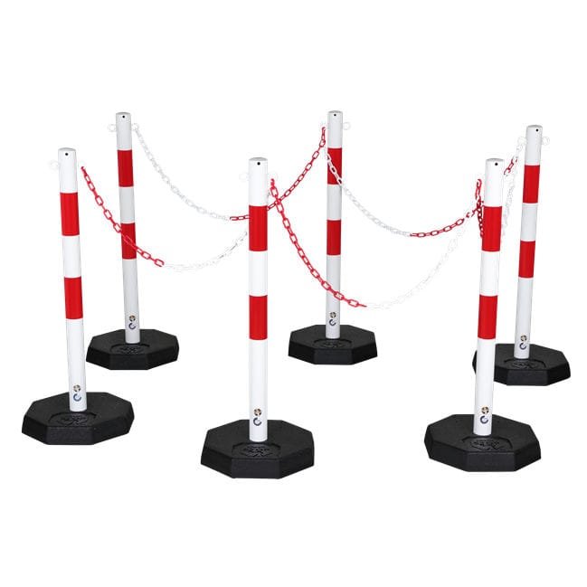 CONJUNTO DE POSTES DE CADENA CON 6 POSTES