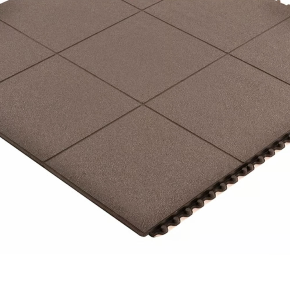 Loseta Antifatiga Modular Cushion Ease Solid En Nitrilo, Para Zonas Secas, Negro Por M2.