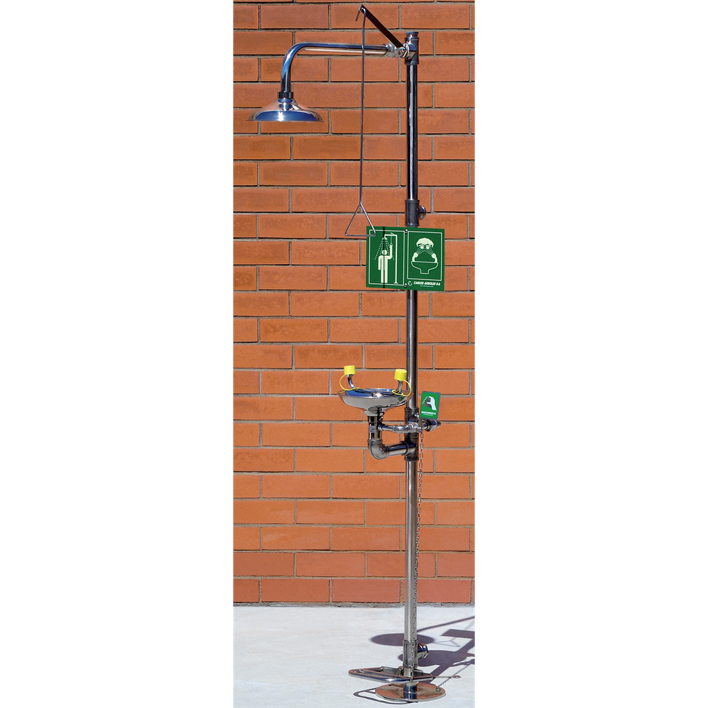 Ducha Lavaojos Acero Inoxidable Con Pedal