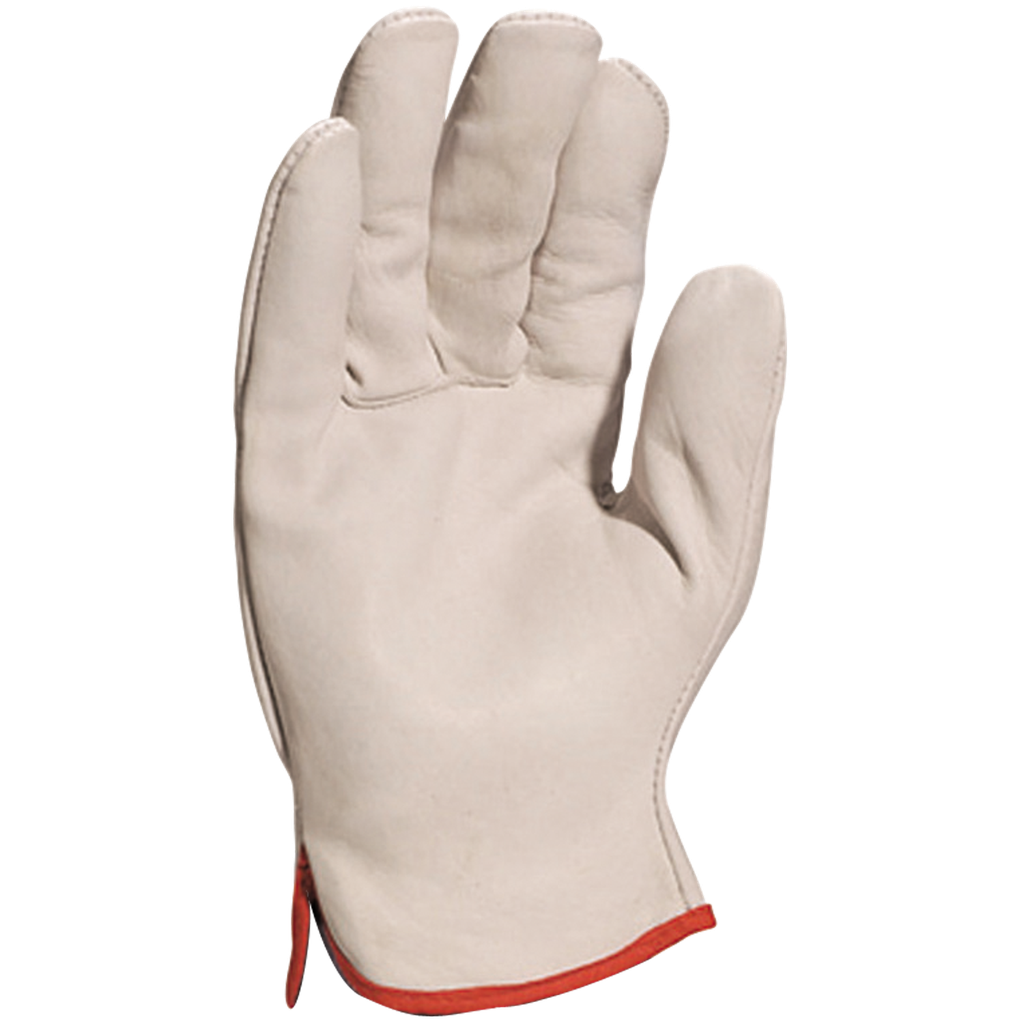 [DT628-8] LOTE DE 12 PARES DE GUANTES DE MANIPULACIÓN DOCKER DE CUERO FLOR TALLA 8.
