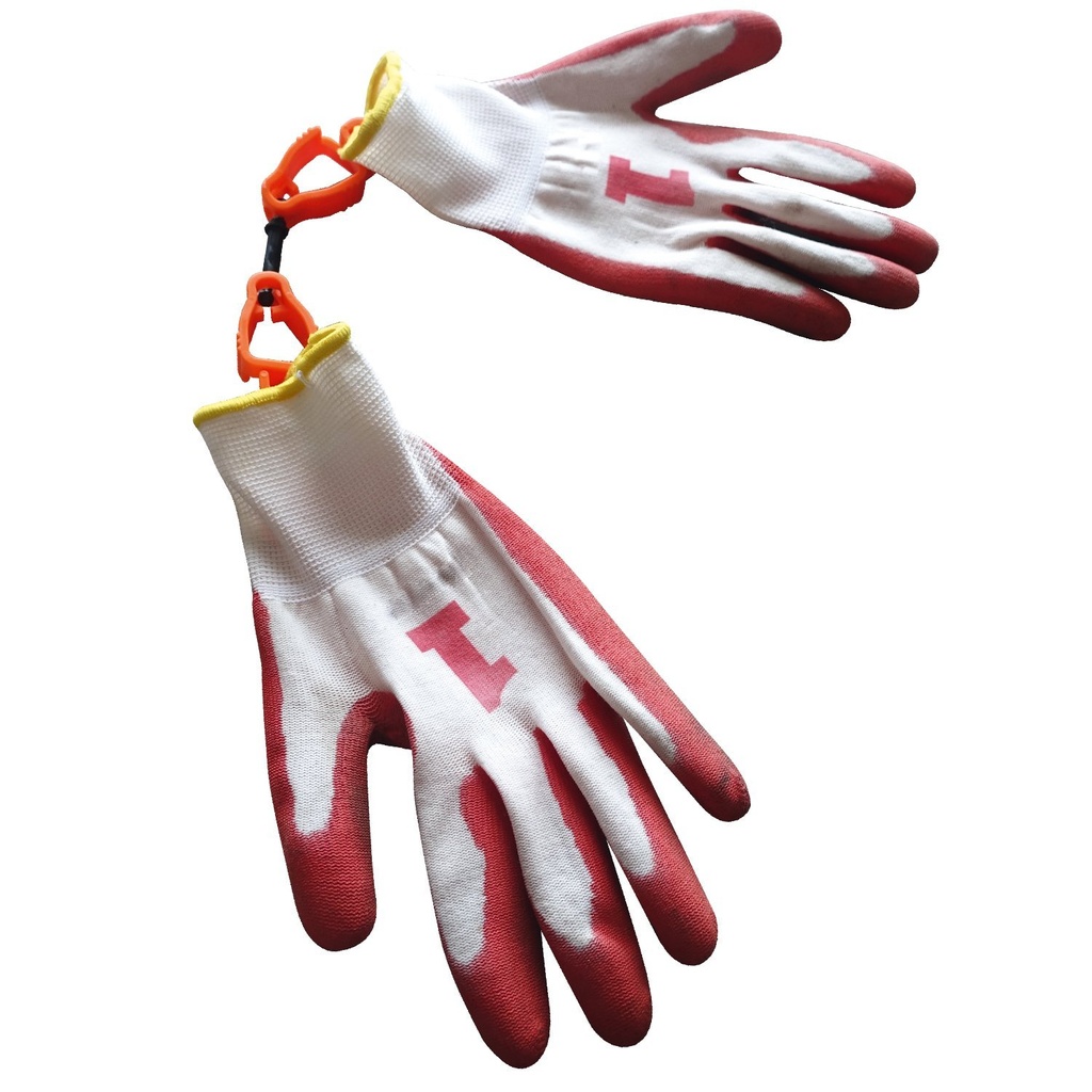 [PPECS-OR] LOTE DE 50 SUJETADORES DE GUANTES, NARANJAS.