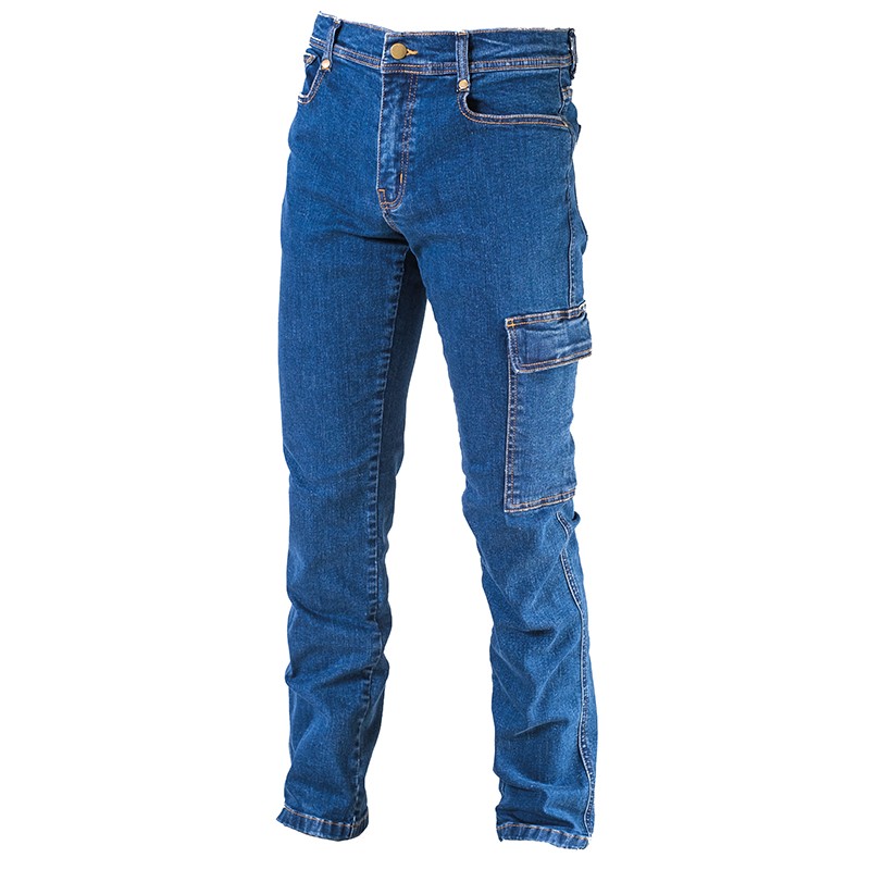 [164] THARSIS, pantalones azul denim algodón 100% tejido stretch