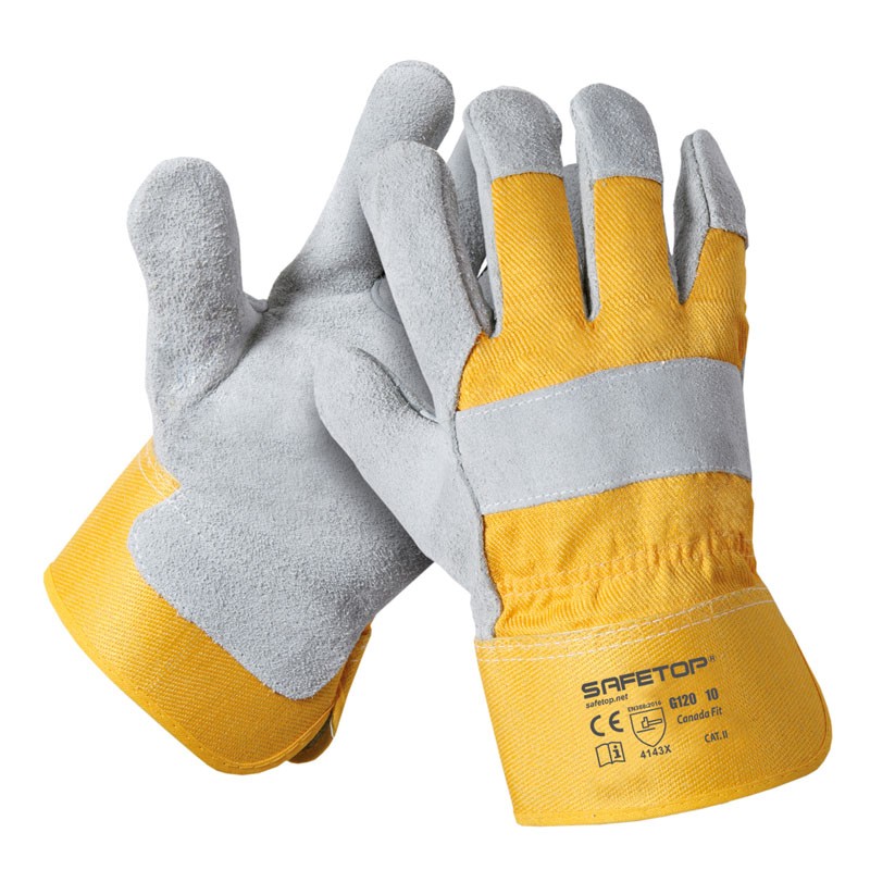 CANADA FIT, guante lona de algodón-serraje talla única