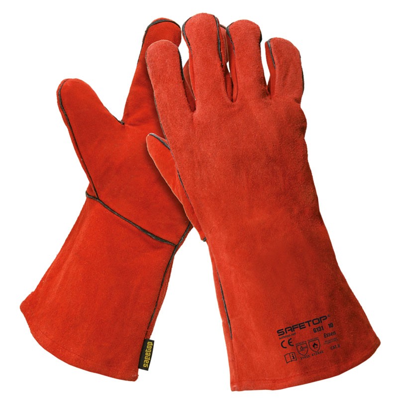 ESSEN, guante de soldador rojo 35 cm