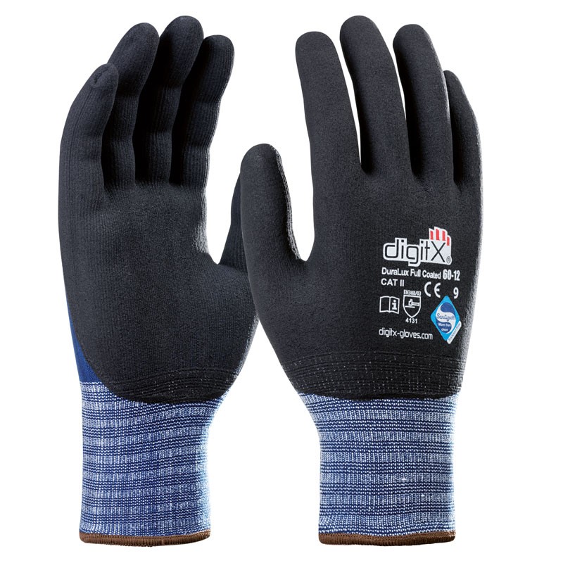 [60-12] DURALUX Coated, guante de lycra-nitrilo satinizado