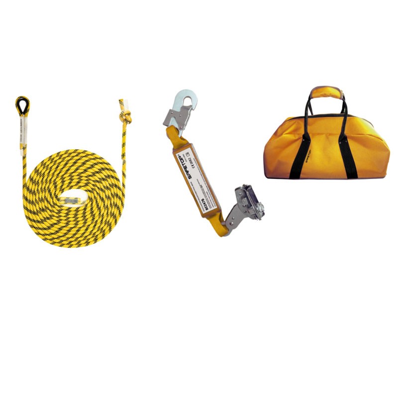 KIT LÍNEA VIDA VERTICAL, Cuerda 30m 80153 + 80247BJ+80169