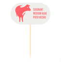 Steak Marker "Poco Hecho" 8 Cm Blanco Madera (100 Unid.)
