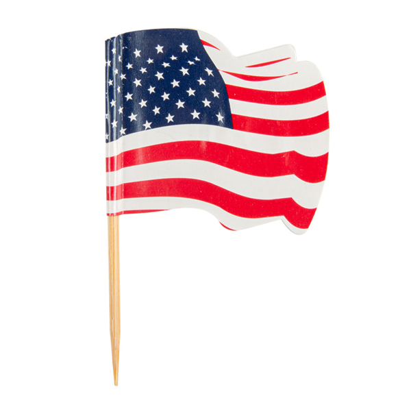 [189.68] Banderitas "Usa" 4X3/6,5 Cm Surtido Madera (144 Unid.)