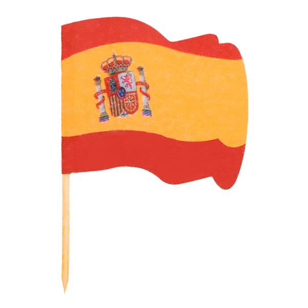 [189.67] Banderitas "España" 4X3/6,5 Cm Surtido Madera (144 Unid.)