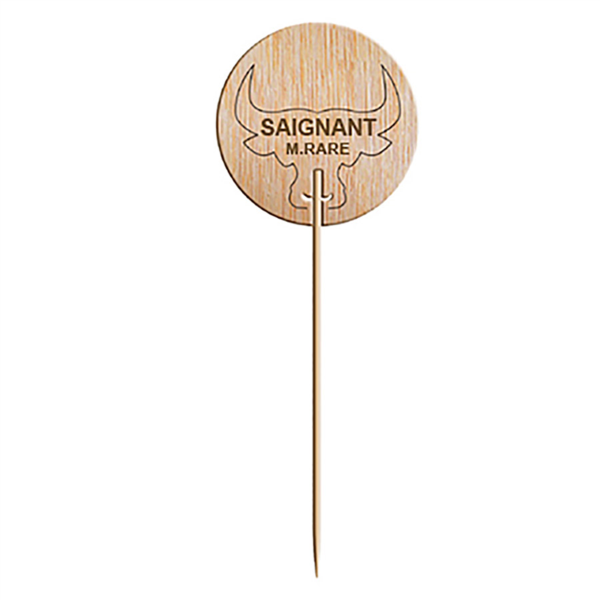Steak Marker "Rojo" 9,5 Cm Natural Madera (100 Unid.)