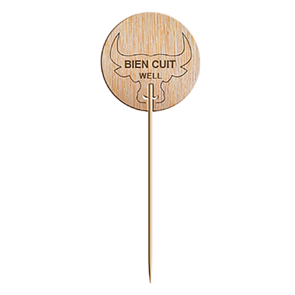 [210.43] Steak Marker "Bien Hecho" 9,5 Cm Natural Madera (100 Unid.)