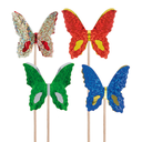 Adornos Helados "Mariposas Metalizadas" 15 (H) Cm Surtido Madera (100 Unid.)