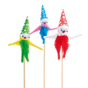 72 U. ADORNOS HELADOS "CHENILLE CLOWN" 15 CM SURTIDO MADERA (1 UNID.)