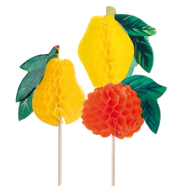 [116.07] Adornos Helados "Frutas" 10 (H) Cm Surtido Madera (100 Unid.)