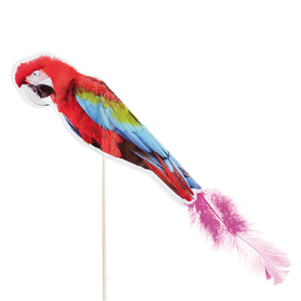 ADORNOS HELADOS "LORO CON PLUMAS" 20 (h) CM SURTIDO MADERA (100 UNID.)