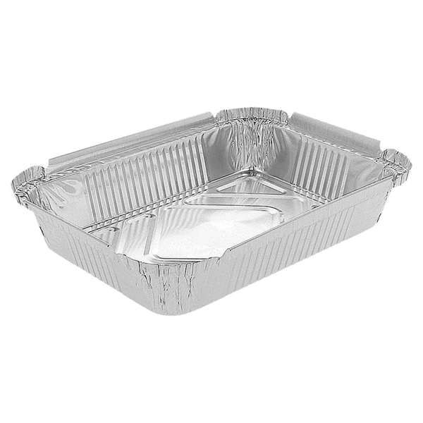 [135.66] Recipientes Rectangulares 450 Ml 14,4X11,9X4 Cm Aluminio (100 Unid.)