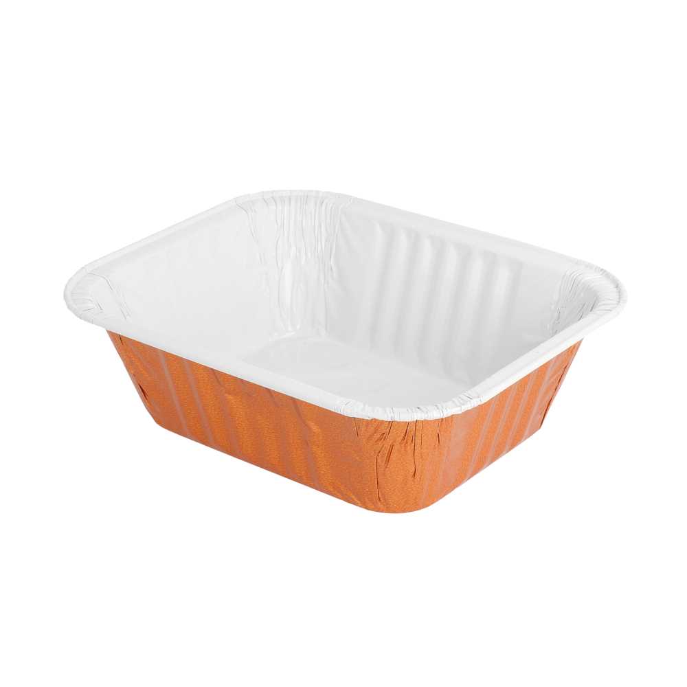 [209.39] CONTENEDORES LACADOS 490 ML 15x12,5x4,4 CM COBRE ALUMINIO (100 UNID.)