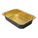 CONTENEDORES LACADOS 975 ML 21,4x14,2x4,5 CM NEGRO/ORO ALUMINIO (50 UNID.)