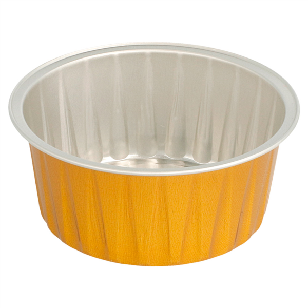 [206.08] RECIPIENTES PASTELERÍA 125 ML Ø8,5x3,5 CM ORO ALUMINIO (100 UNID.)