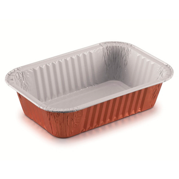 [209.41] CONTENEDORES LACADOS 910 ML 20,4x13,8x4,9 CM COBRE ALUMINIO (100 UNID.)
