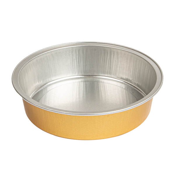 [214.83] RECIPIENTES PASTELERÍA 215 ML Ø11,8x3 CM PLATA/ORO ALUMINIO (100 UNID.)