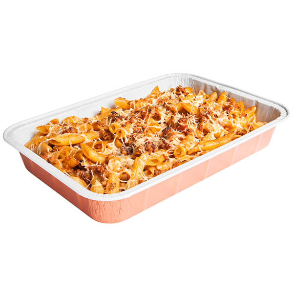 [209.46] CONTENEDORES LACADOS 2450 ML 31,4x21,3x4,7 CM COBRE ALUMINIO (50 UNID.)