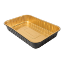Contenedores Lacados 2040 Ml 29,3X19,3X4,5 Cm Negro/Oro Aluminio (50 Unid.)