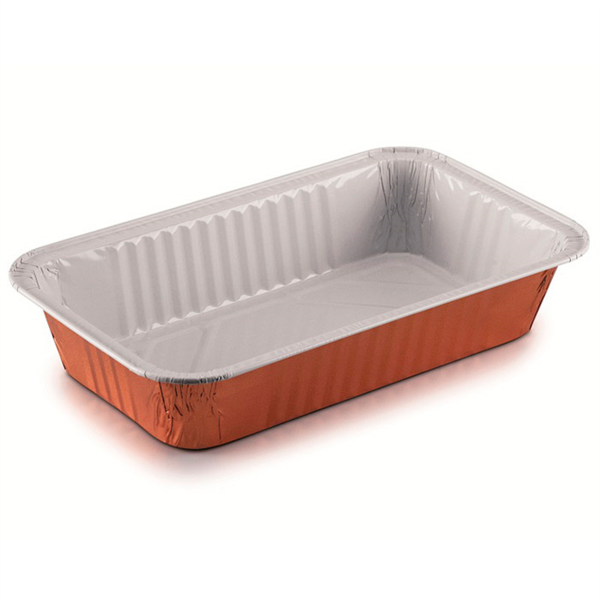 [209.42] CONTENEDORES LACADOS 1130 ML 24,8x14,7x4,6 CM COBRE ALUMINIO (100 UNID.)