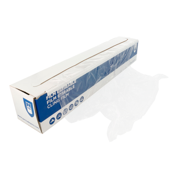 [134.75] FILM ESTIRABLE CAJA DISPENSADORA 0,45x300 M TRANSPARENTE PVC (6 UNID.)
