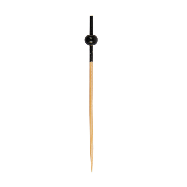 Picks "Bola Negra" 9 Cm Natural Bambú (100 Unid.)