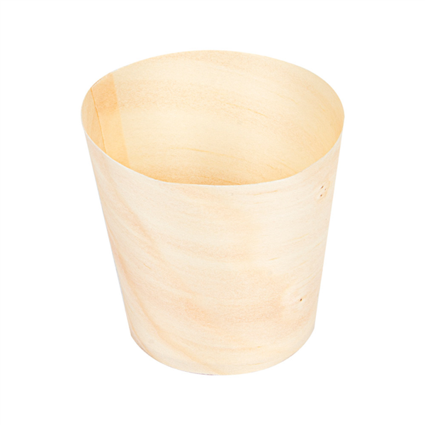 MINI VASOS DE HOJUELA DE ÁLAMO 15 ML Ø 4,4x4,5 CM NATURAL MADERA (50 UNID.)