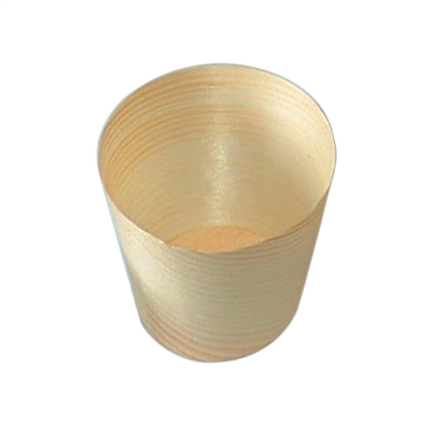 [181.23] MINI VASOS DE HOJUELA DE ÁLAMO 30 ML Ø 6x6 CM NATURAL MADERA (50 UNID.)