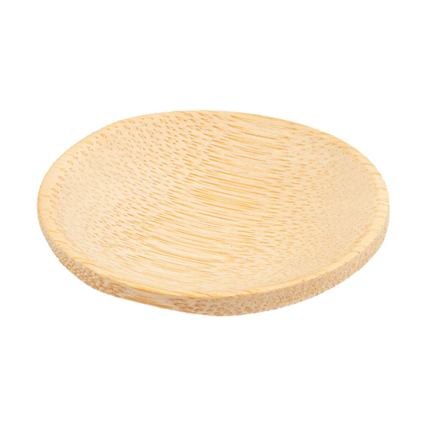 [170.28] MINI PLATOS REDONDOS Ø 6 CM NATURAL BAMBÚ (24 UNID.)