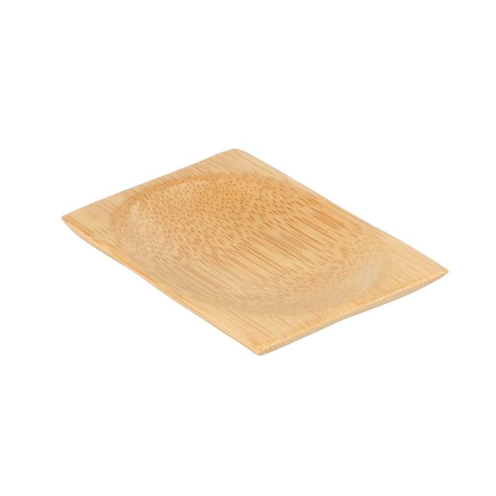MINI PLATOS RECTANGULARES 6x8 CM NATURAL BAMBÚ (24 UNID.)
