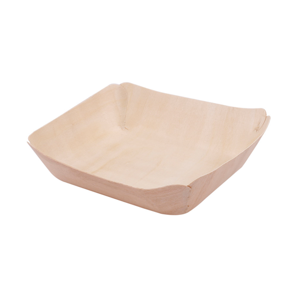 [229.02] Barquillas Rectangulares 'Wood' 13X12X3 Cm Natural Madera (50 Unid.)
