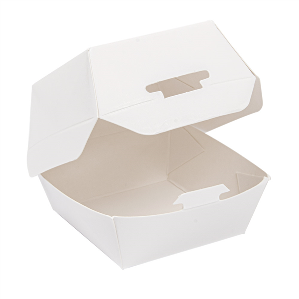 [232.88] MINI CONCHAS HAMBURGUESA 250 G/M2 5,3x5,7x5 CM BLANCO CARTONCILLO (500 UNID.)