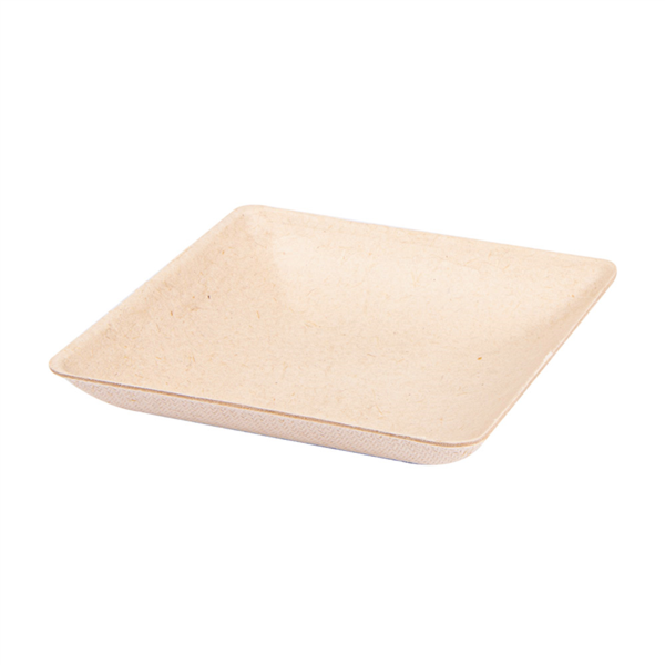 RECIPIENTE CUADRADO 'BIONIC' 6,5x6,5x1,2 CM NATURAL BAGAZO (1000 UNID.)