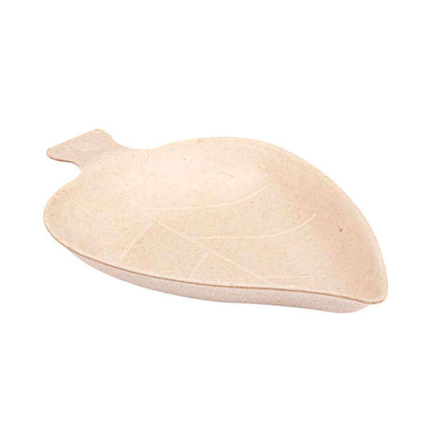 [232.70] Recipiente Hoja 'Bionic' 9X6X1,2 Cm Natural Bagazo (1000 Unid.)