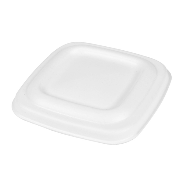 [253.92] Tapas Para Tarrinas 253.86/88/90 'Bionic' 8X8X0,8 Cm Blanco Bagazo (600 Unid.)