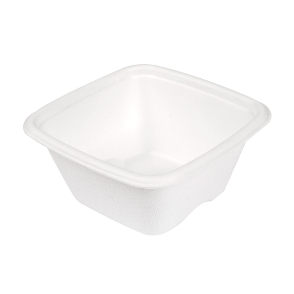 [253.88] Pequeñas Tarrinas 'Bionic' 100 Ml 7,7X7,7X3,7 Cm Blanco Bagazo (600 Unid.)