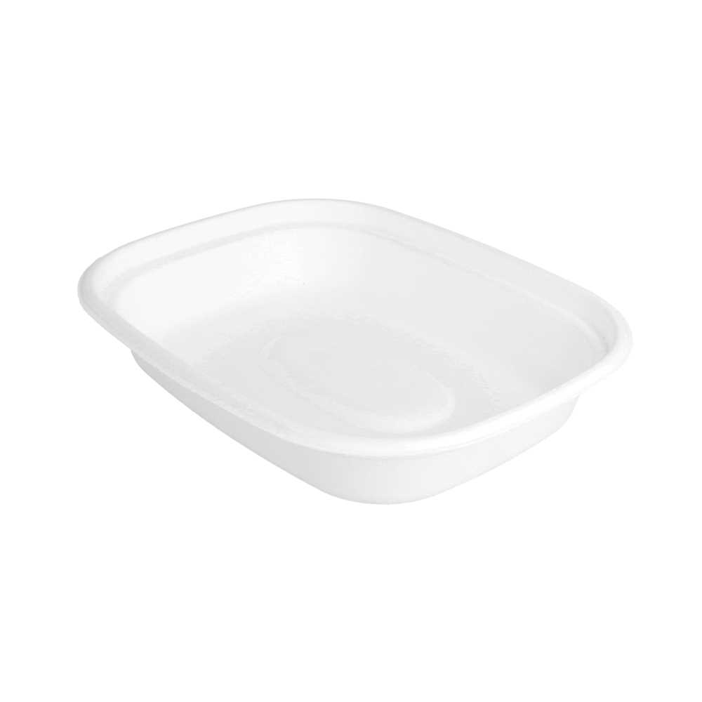 [221.44] Bandejas 'Bionic' 1100 Ml 23,1X18,2X4,3 Cm Blanco Bagazo (300 Unid.)