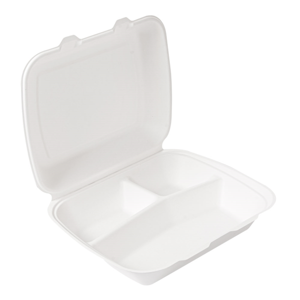 [253.74] CONCHAS 3 COMPART. 'BIONIC' 950 ML 23x18x7,3 CM BLANCO BAGAZO (200 UNID.)