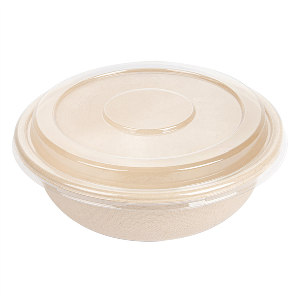 [254.11] Combo Ensaladeras+Tapas 'Bionic' 750 Ml Ø 17,5X7,8 Cm Natural Bagazo (200 Unid.)